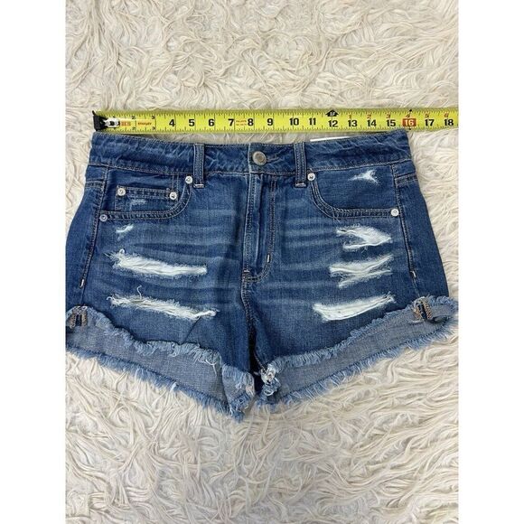 American Eagle NWT Jeans Shorts Tomgirl Shortie Cut Off AE Distressed Denim 6 - Picture 5 of 9